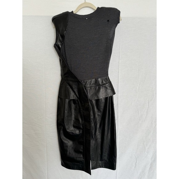 SPORTMAX Defile - Made In Italy‎ - Lamb Leather And Wool Dress Size 2 Flaws - Picture 5 of 11